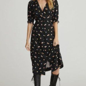 Retro Puff Sleeve Midi Dress (NWT)